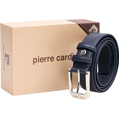 Pierre Cardin Modrý pánský kožený opasek Modrá 2507-GG32-BLU