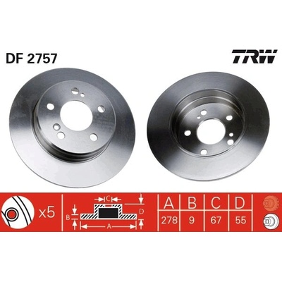 TRW Brzdový kotúč DF2757