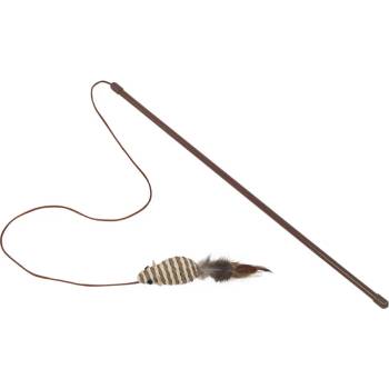 Nobby Rod with rattle mouse with feathers - въдица с мишка и перце 45 см