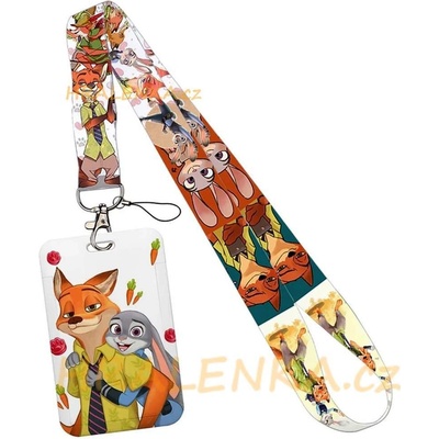 Šňůrka na krk 24204 s cedulkou Zootopie, Judy a Nick