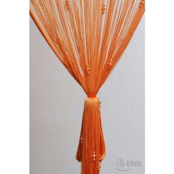 Špagetové záclony oranžové s korálkami, 90 x 240 cm