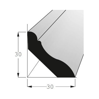 Lišta podlahová dub 30x30mm, délka 240cm