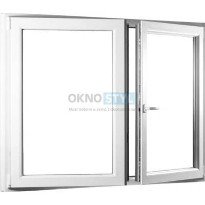 OKNOSTYL.cz dvoukřídlé plastové okno se štulpem REHAU 14500 x 13000 mm Bílá