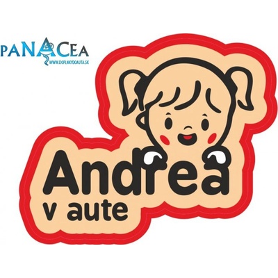 Samolepka - Andrea v aute (150x90 mm)