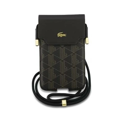 Lacoste PVC Blend Monogram Metal Logo Kapsa na Telefon XL Brown