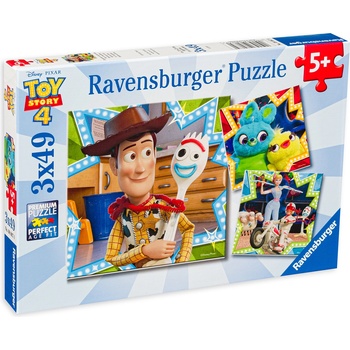 Ravensburger Пъзел Ravensburger от 3 x 49 части - Приятелства в Играта на играчките 4 (08067)