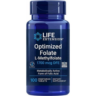 Life Extension Vylepšený optimalizovaný folát 1700 mcg 100 tabliet