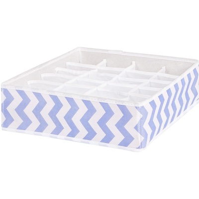 Springos Organizér do zásuvky 24-dílný 33 x 33 x 10 cm modro-bílý pruh