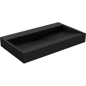 Mexen Ava плот за стояща мивка от конгломерат B/O 80 x 46 cm, черна - 23018070 (23018070)