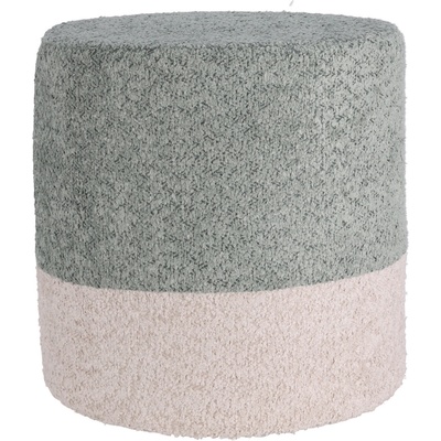 Home Styling Collection Kulatý čalouněný puf ve dvou barvách boucle, 34 x 35 cm, modrá modrá