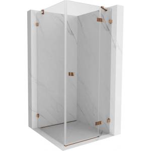 Mexen Lunar душ кабина с отваряща се врата дясна 90 x 90 см, прозрачна, розово злато - 834-090-090-60-00-P (834-090-090-60-00-P)