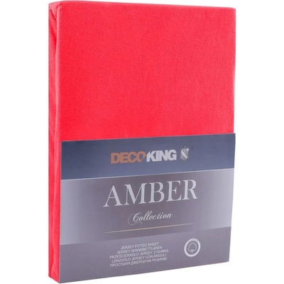 DecoKing bavlna jersey prestieradlo s gumou Amber červené 100-120x200/30