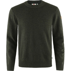 Fjällräven Мъжки вълнен пуловер Fjällräven Övik Round-Neck Sweater Jumper - Dark Olive (005-3147-0312)