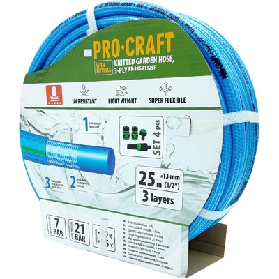 Procraft Modrá PR-3KGH1325F 3-vrstvová 1/2" 25m