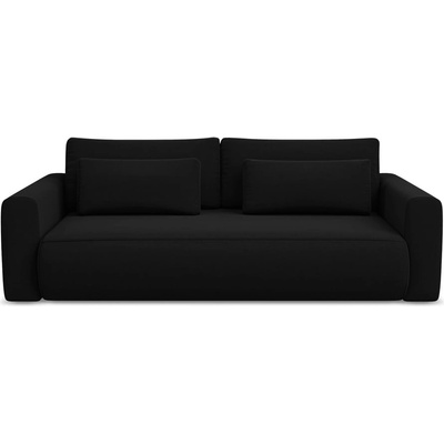 makamii Черен кадифен разтегателен диван с място за съхранение 238 cm Kapua - Makamii (KAPUA_3SF_3_P1_C30)