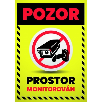 Tabulka "Pozor, prostor monitorován" Tabulka "Pozor, prostor monitorován", Plast 210 x 297 mm (A4) tl. 2 mm, Kód: 26939