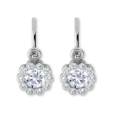 Soliter Detské náušnice z bieleho zlata s kryštálmi Kytička 239 001 00292 07