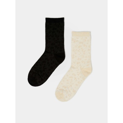 Moodo Комплект от два чифта дамски чорапи в черно и бежово Moodo Moodo | Cheren | ЖЕНИ | ЕДИН РАЗМЕР