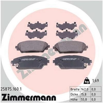 Sada brzdových destiček, kotoučová brzda ZIMMERMANN 25875.160.1