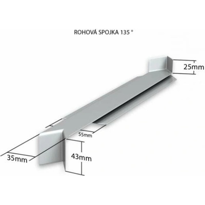 DEOKORK Hliníková R - spojka 135° NOS 40 x 50 mm - Ořech RENOLIT