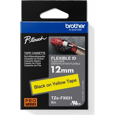 Páska BROTHER TZFX631 Black On Yellow Flexible ID