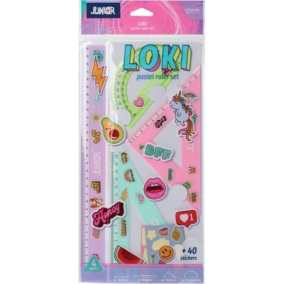 JUNIOR-ST Sada flexibilných pravítok LOKI 4 ks + Nálepky
