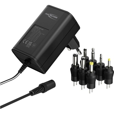 Ansmann 1201-0022 zásuvkový napájecí adaptér, nastavitelný, 12 V/DC, 9 V/DC, 7.5 V/DC, 6 V, 4.5 V/DC, 3 V, 600 mA, 7.20