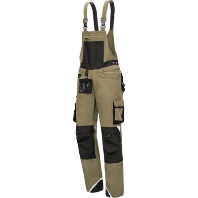 Nitras Motion TEX PRO FX pracovní kalhoty s laclem dlouhé khaki černá