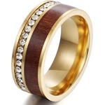 HARAHU Пръстен TR-17023 - Златен / Кафяв / 52mm KP17023