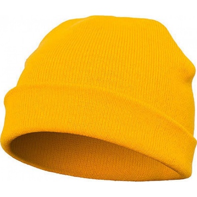 Flexfit Silná ohrnovací beanie z husté pleteniny Zlatá