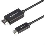 Amazon Кабел Amazon Basics Premium, от USB-C(м) към HDMI(м), 1.8m, черен, 4K@60Hz (UTCUH04)