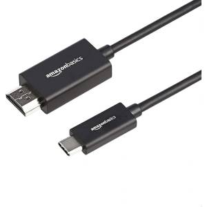 Amazon Кабел Amazon Basics Premium, от USB-C(м) към HDMI(м), 1.8m, черен, 4K@60Hz (UTCUH04)
