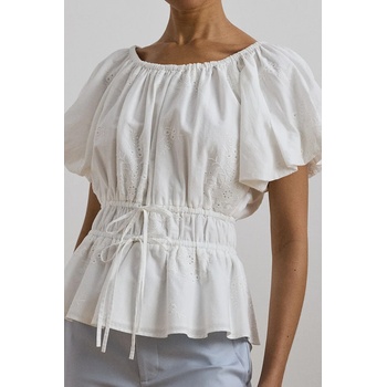 Ralph Lauren Памучна блуза Lauren Ralph Lauren дамска в бяло с изчистен дизайн 200966197 (200966197)