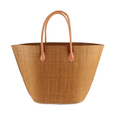 Плажна чанта от рафия Fratelli Mazzanti FM B4370, 60 см, Лешник