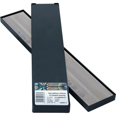 H+S 510200 Kovová fólie v deskách, ocel 300 x 50 x 0,20 mm - 10 ks (DIN 17222)