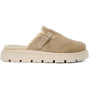 Dune London Чехли Dune London Gene Leather Faux Shearling Lined Clogs - Sand