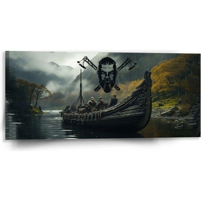 Sablio Obraz Vikingové Loď - 110x50 cm