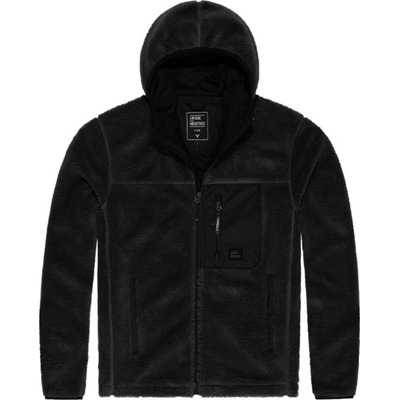 Vintage Industries mikina Dustin s podšívkou z fleece sherpa černá