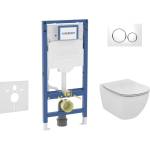 Geberit Duofix - Комплект за монтаж пред стена, тоалетна Tesi и седалка със система „softclose, бутон Sigma20, бял/лъскав хром SANI11CD3135 (SANI11CD3135)
