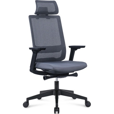 RFG Ергономичен стол Meteor X Black HB, сива седалка, сива облегалка (4010200237)