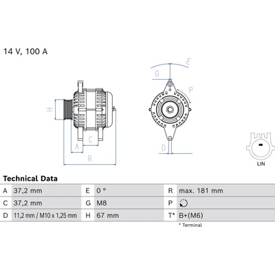 Alternátor BOSCH 0 986 086 510 (0986086510)