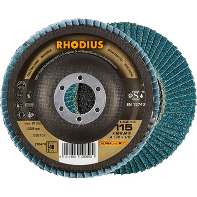 RHODIUS Lamelový brusný kotouč LSZ F3 5 ks PACK 115 x 22,23 P40 ALPHAline 212096