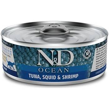 N & D CAT OCEAN Adult Tuna & Squid & Shrimps 80 g