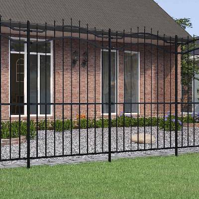 OMAXI Zahradní plot Woerden s kopím nahoře černý 240 x 175 cm ocelový 561850