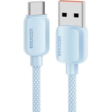 Essager ES-X46 opletený nabíjací a dátový USB-A na USB-C 2m modrý