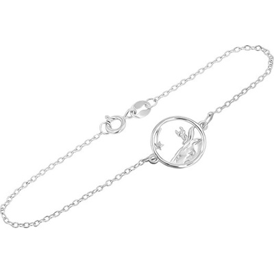 Eppi Strieborný vykrojený náramok s líškou Malý princ BR47959