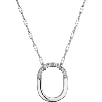 Pavona Stříbrný náhrdelník ovál se zirkony 12128.1 crystal