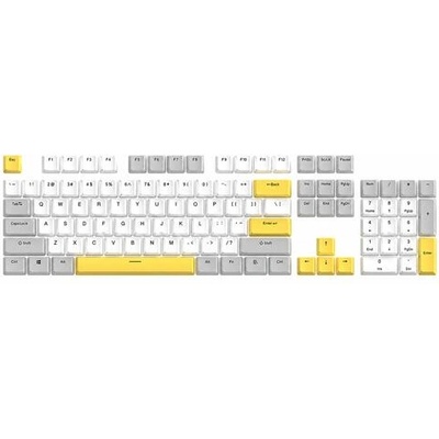Marvo капачки за клавиатура Custom Keycap Set PBT, 104 keys, White, Yellow, Gray - MARVO-KP-04-YL (MARVO-KP-04-YL)