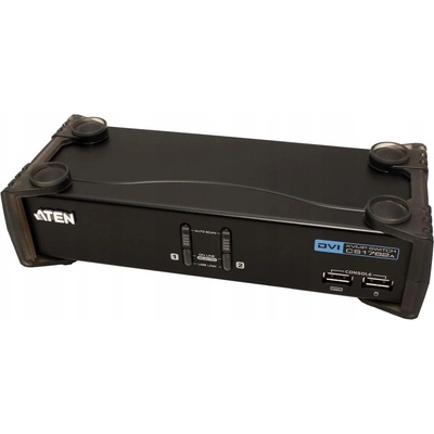 Aten CS-1762A 2-Port DVI USB 2.0 KVMP Switch, 2x DVI-D Cables, 2-port Hub, Audio – Zboží Mobilmania