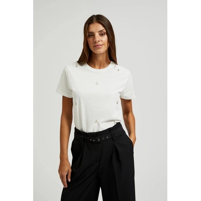 Moodo Бяла базова тениска с къс ръкав Moodo | Byal | ЖЕНИ | XS